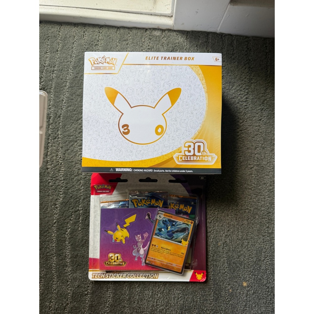 Pokemon 30th Celebration Elite Trainer Box ETB & Tech Sticker Collection Bundle